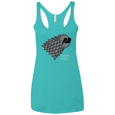 T-Shirts Tahiti Blue / X-Small Sloths.. are.. co.. Women's Triblend Racerback Tank