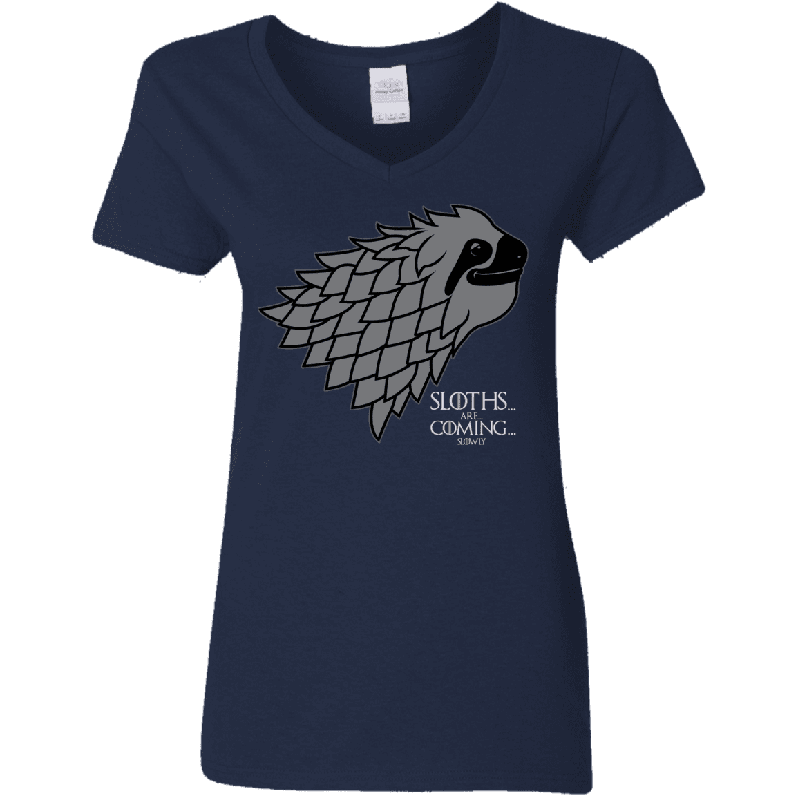 T-Shirts Navy / S Sloths.. are.. co.. Women's V-Neck T-Shirt