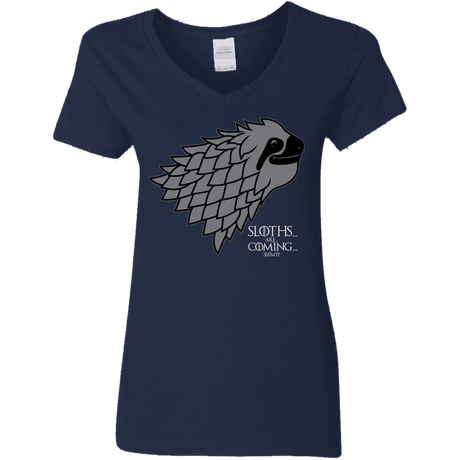 T-Shirts Navy / S Sloths.. are.. co.. Women's V-Neck T-Shirt