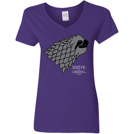 T-Shirts Purple / S Sloths.. are.. co.. Women's V-Neck T-Shirt