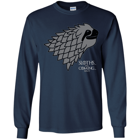 T-Shirts Navy / YS Sloths.. are.. co.. Youth Long Sleeve T-Shirt