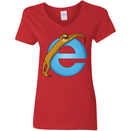 T-Shirts Red / S Slownet Women's V-Neck T-Shirt