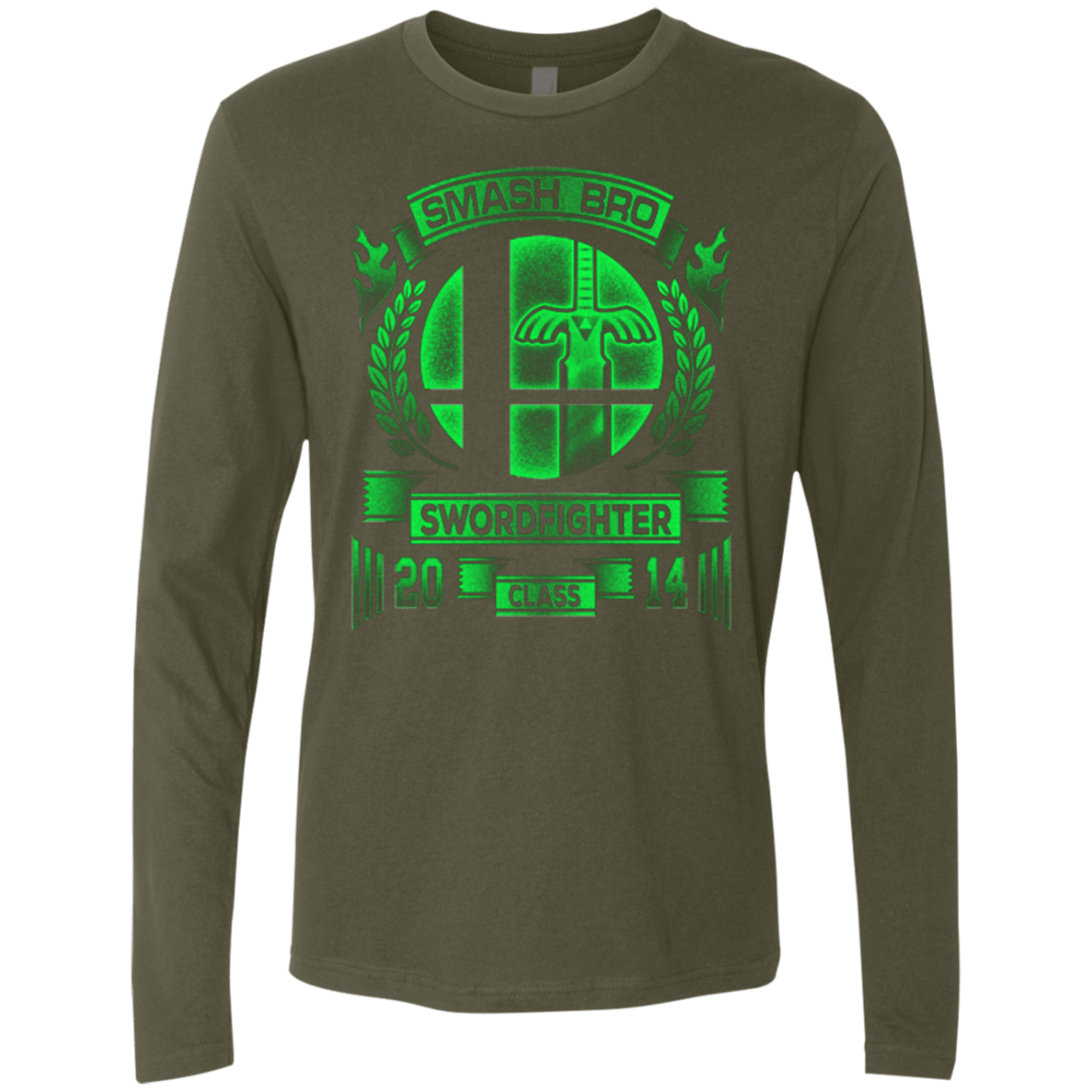 T-Shirts Military Green / Small Smash bros Swordfighter Men's Premium Long Sleeve