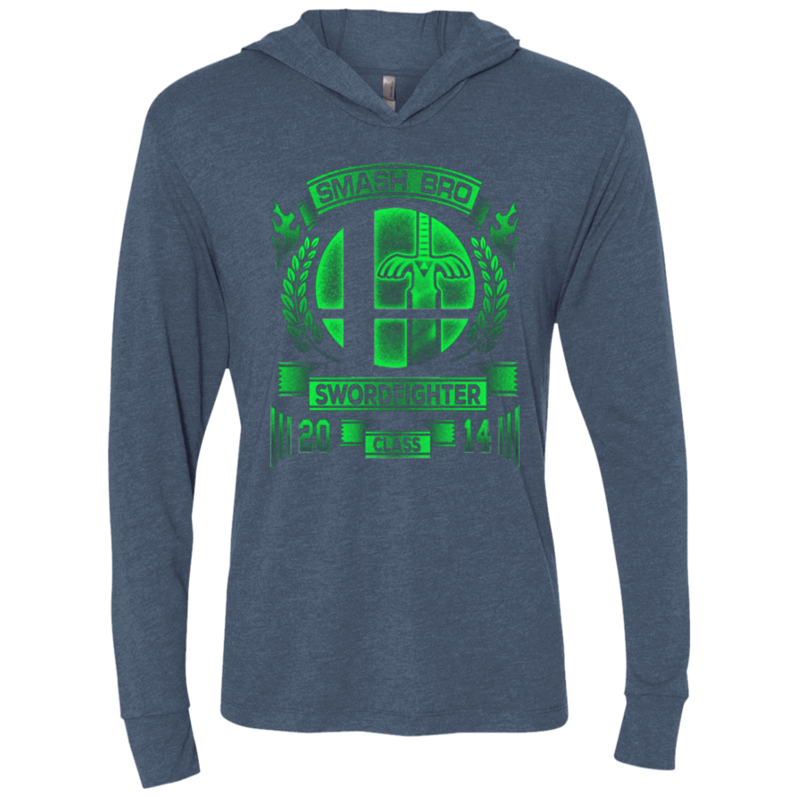 T-Shirts Indigo / X-Small Smash bros Swordfighter Triblend Long Sleeve Hoodie Tee