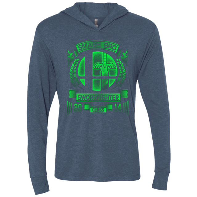 T-Shirts Indigo / X-Small Smash bros Swordfighter Triblend Long Sleeve Hoodie Tee