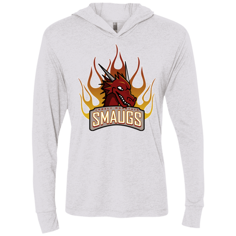 T-Shirts Heather White / X-Small Smaugs Triblend Long Sleeve Hoodie Tee
