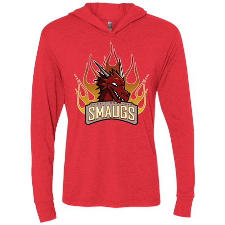T-Shirts Vintage Red / X-Small Smaugs Triblend Long Sleeve Hoodie Tee