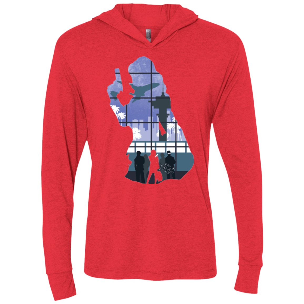 T-Shirts Vintage Red / X-Small Smuggler Jackie Triblend Long Sleeve Hoodie Tee