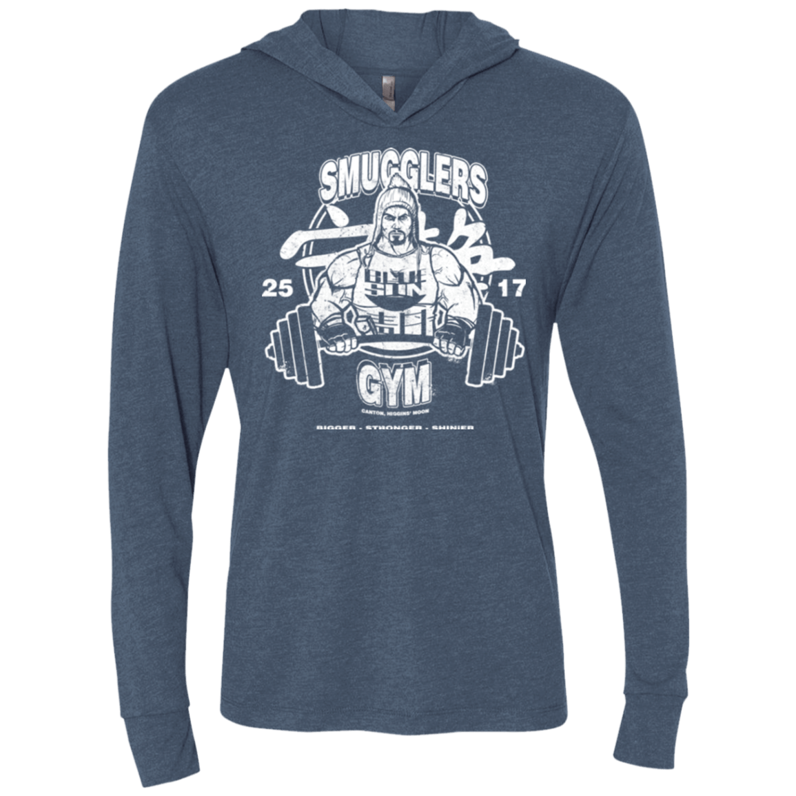 T-Shirts Indigo / X-Small Smugglers Gym Triblend Long Sleeve Hoodie Tee