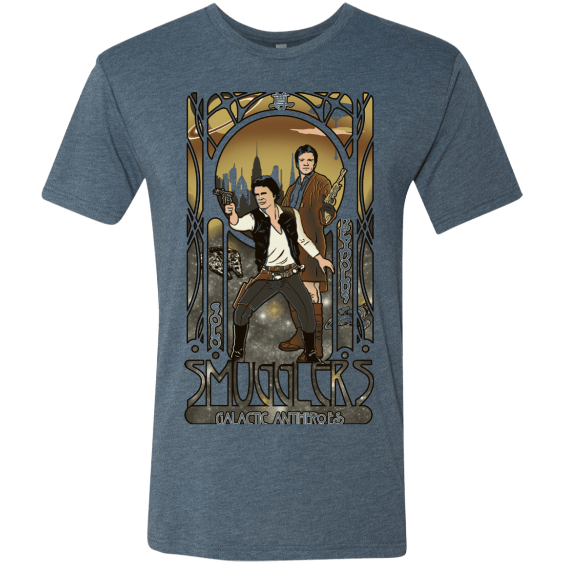 T-Shirts Indigo / Small Smugglers, Inc Men's Triblend T-Shirt