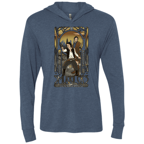 T-Shirts Indigo / X-Small Smugglers, Inc Triblend Long Sleeve Hoodie Tee