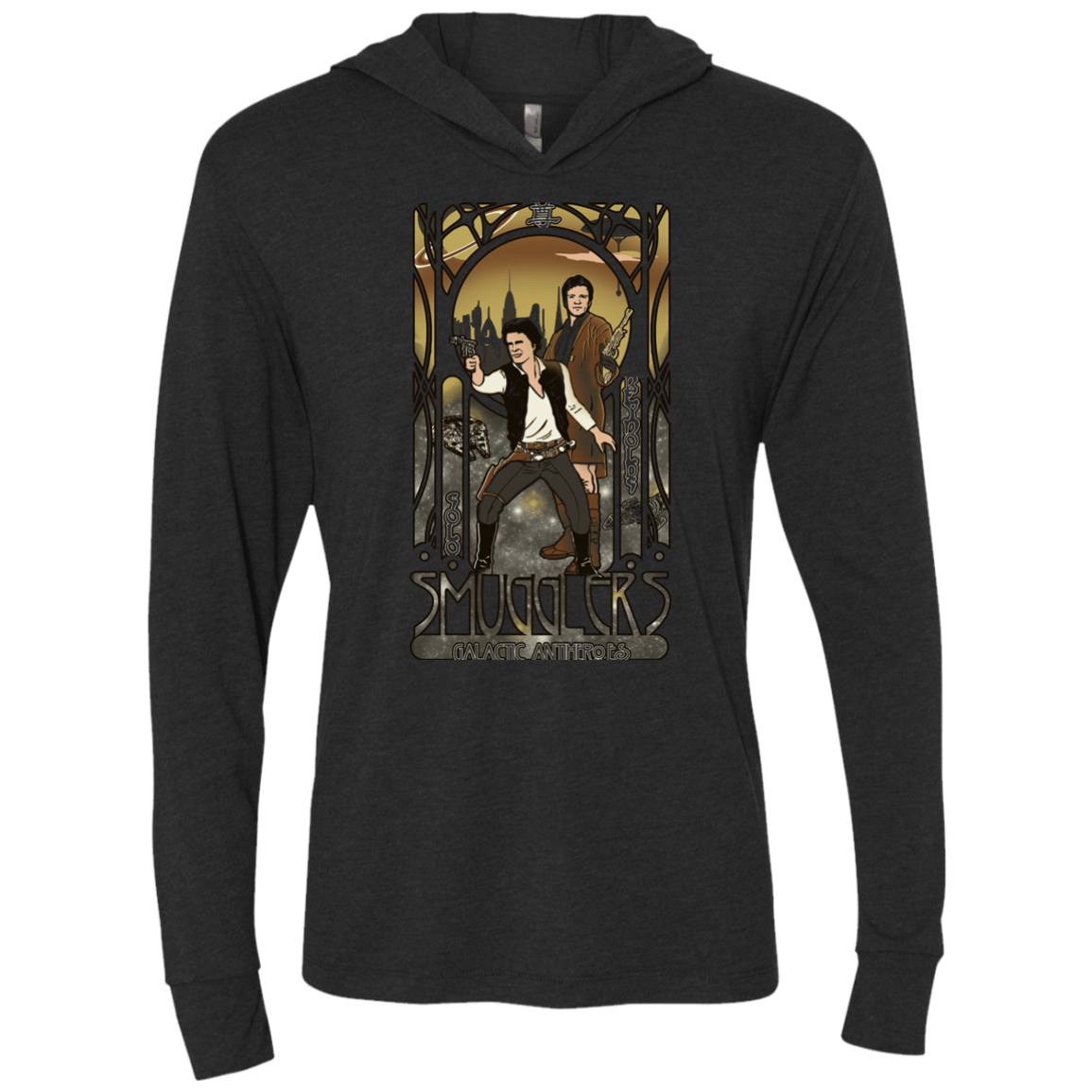 T-Shirts Vintage Black / X-Small Smugglers, Inc Triblend Long Sleeve Hoodie Tee