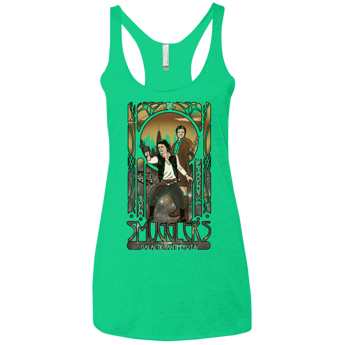 T-Shirts Envy / X-Small Smugglers, Inc Women's Triblend Racerback Tank