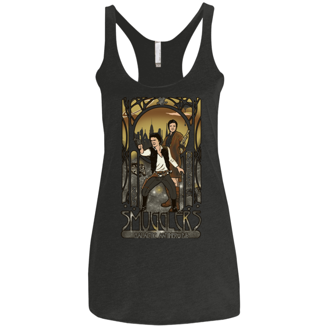 T-Shirts Vintage Black / X-Small Smugglers, Inc Women's Triblend Racerback Tank