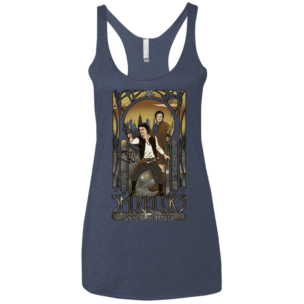 T-Shirts Vintage Navy / X-Small Smugglers, Inc Women's Triblend Racerback Tank