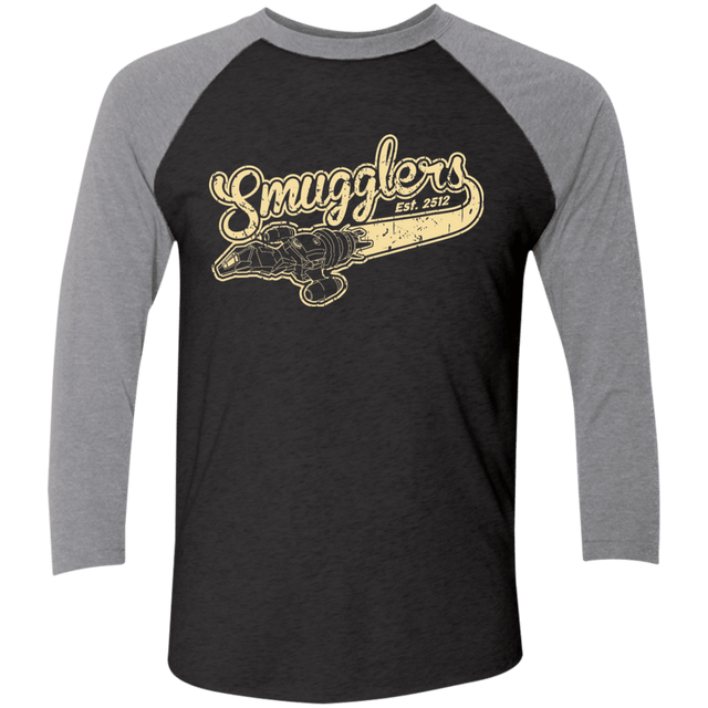 T-Shirts Vintage Black/Premium Heather / X-Small Smugglers Men's Triblend 3/4 Sleeve