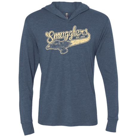 T-Shirts Indigo / X-Small Smugglers Triblend Long Sleeve Hoodie Tee