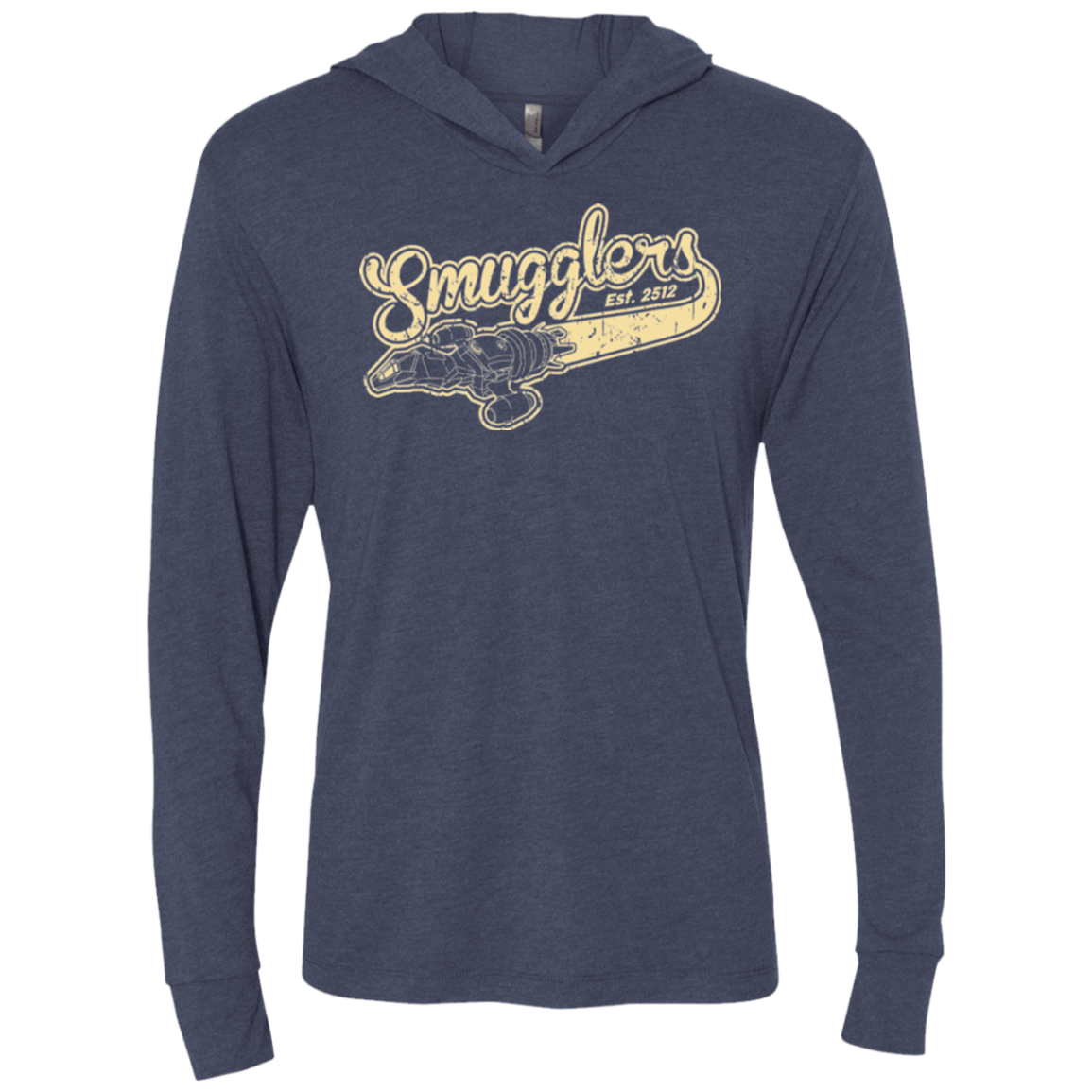 T-Shirts Vintage Navy / X-Small Smugglers Triblend Long Sleeve Hoodie Tee