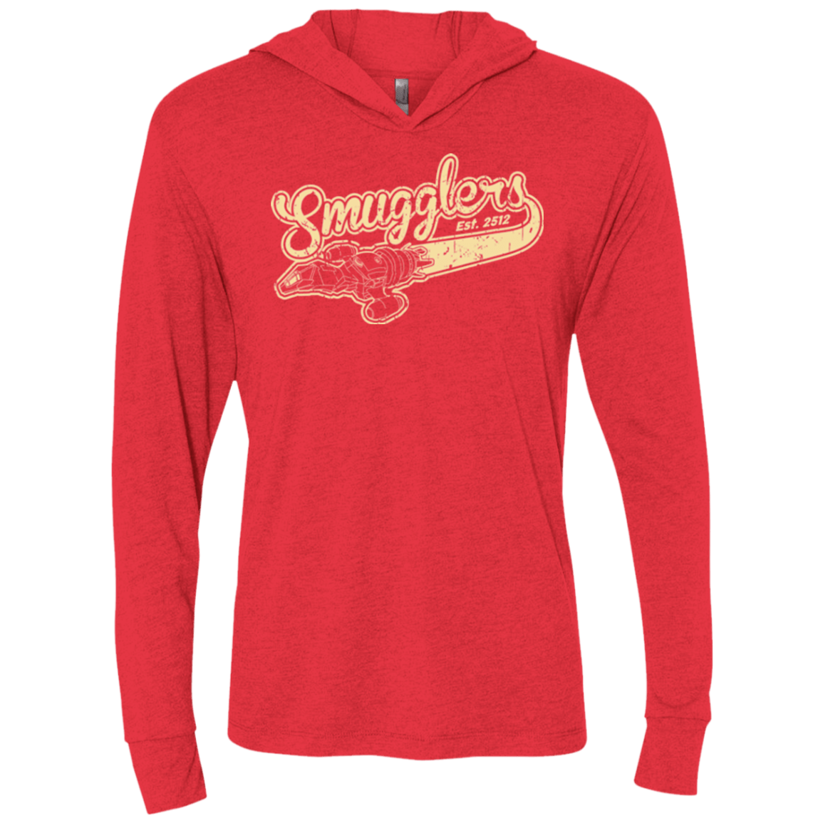 T-Shirts Vintage Red / X-Small Smugglers Triblend Long Sleeve Hoodie Tee