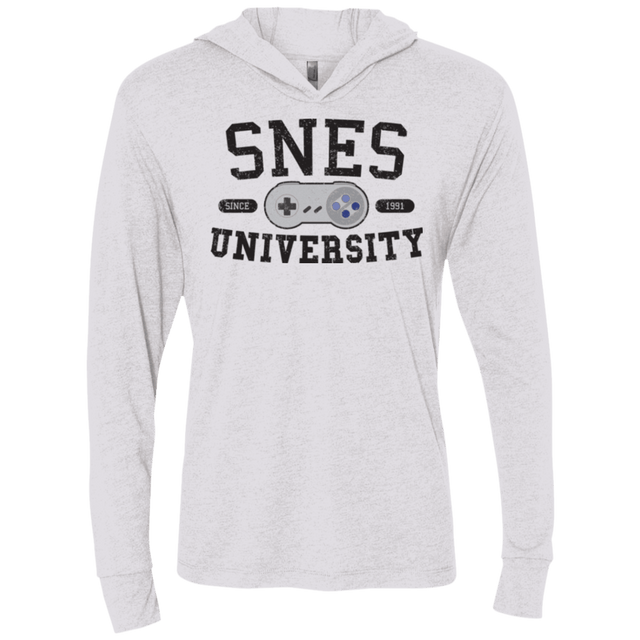 T-Shirts Heather White / X-Small SNES Triblend Long Sleeve Hoodie Tee