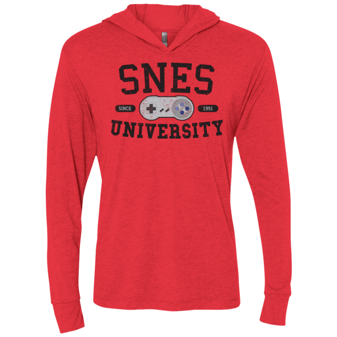T-Shirts Vintage Red / X-Small SNES Triblend Long Sleeve Hoodie Tee