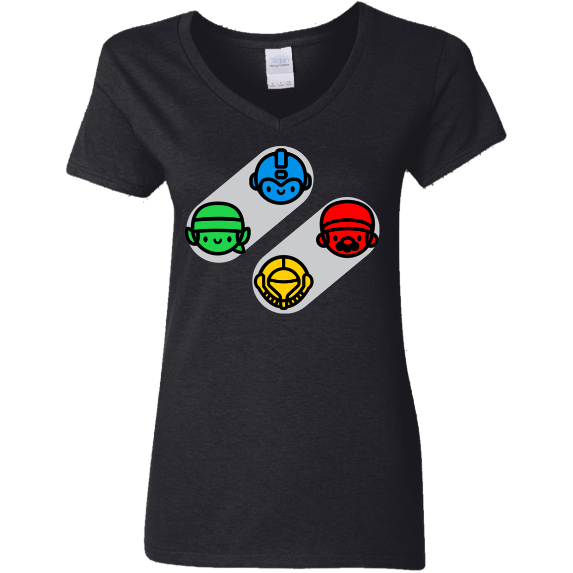 T-Shirts Black / S SNES Women's V-Neck T-Shirt