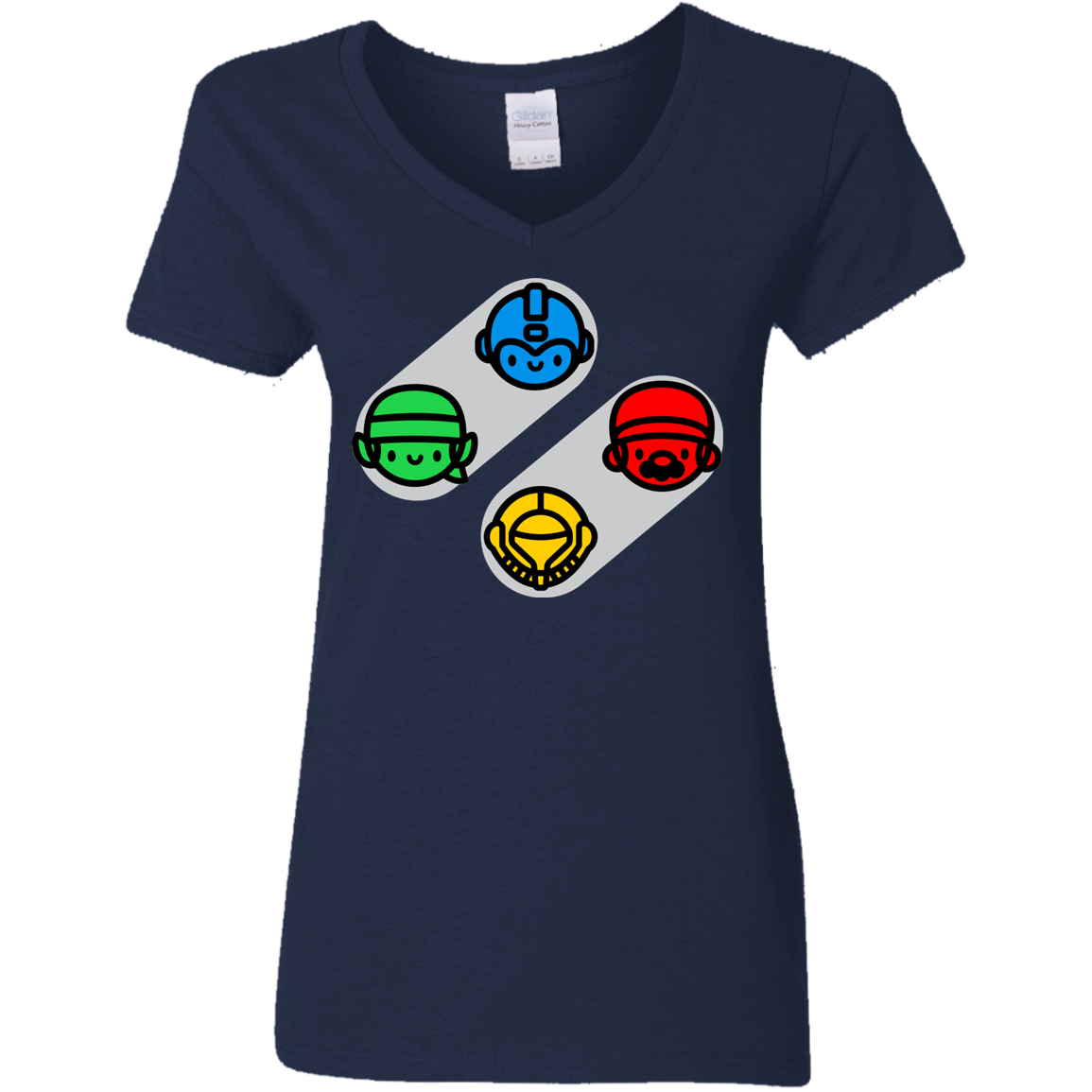 T-Shirts Navy / S SNES Women's V-Neck T-Shirt