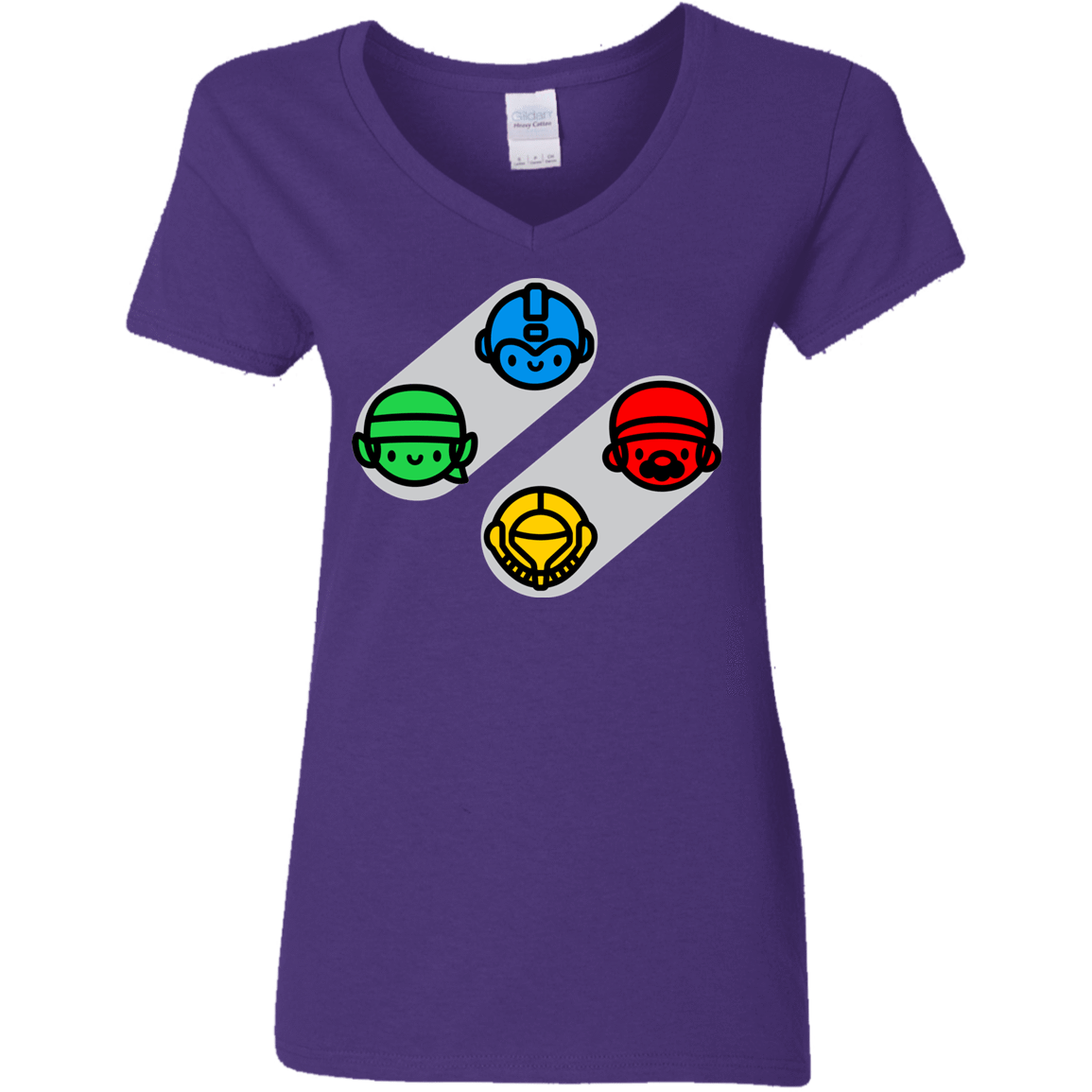 T-Shirts Purple / S SNES Women's V-Neck T-Shirt