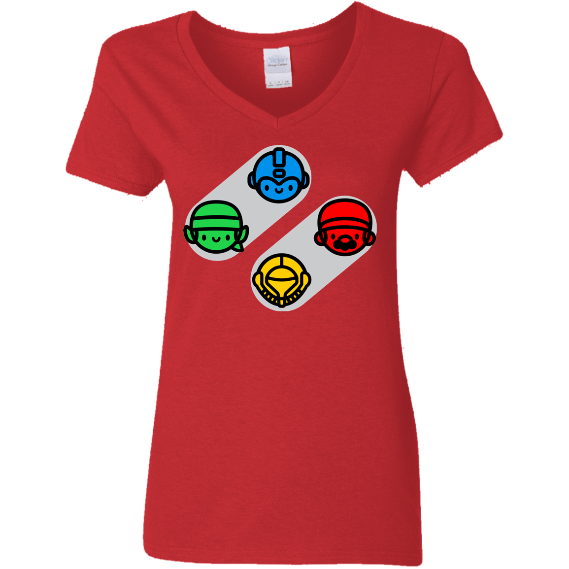 T-Shirts Red / S SNES Women's V-Neck T-Shirt