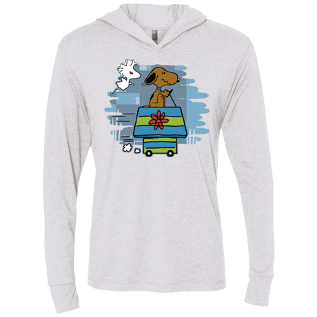 T-Shirts Heather White / X-Small Snoopydoo Triblend Long Sleeve Hoodie Tee