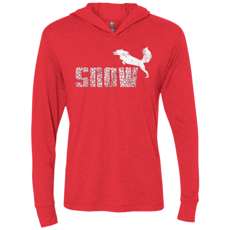 T-Shirts Vintage Red / X-Small Snow Triblend Long Sleeve Hoodie Tee