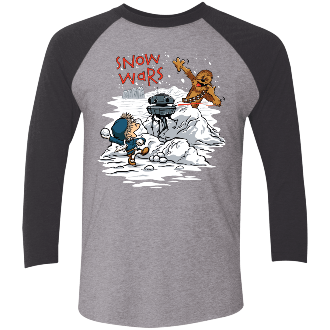 T-Shirts Premium Heather/ Vintage Black / X-Small Snow Wars Men's Triblend 3/4 Sleeve