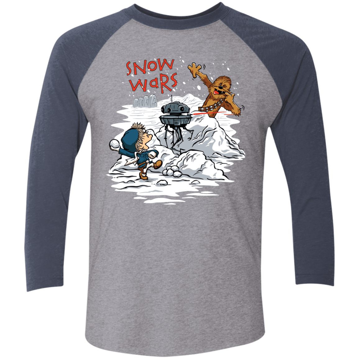 T-Shirts Premium Heather/ Vintage Navy / X-Small Snow Wars Men's Triblend 3/4 Sleeve