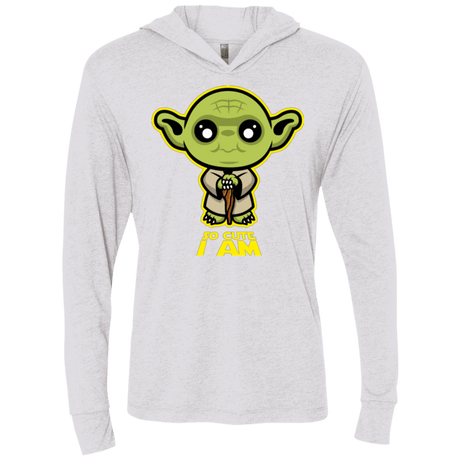 T-Shirts Heather White / X-Small So Cute I Am Triblend Long Sleeve Hoodie Tee