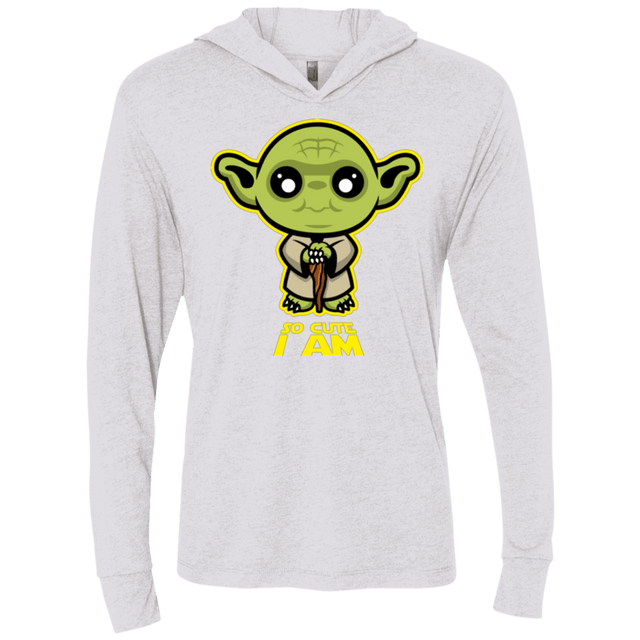 T-Shirts Heather White / X-Small So Cute I Am Triblend Long Sleeve Hoodie Tee