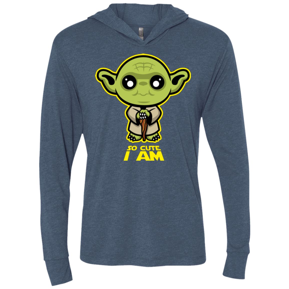 T-Shirts Indigo / X-Small So Cute I Am Triblend Long Sleeve Hoodie Tee