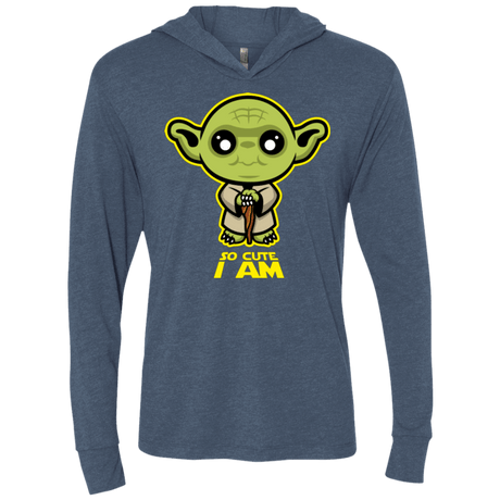 T-Shirts Indigo / X-Small So Cute I Am Triblend Long Sleeve Hoodie Tee