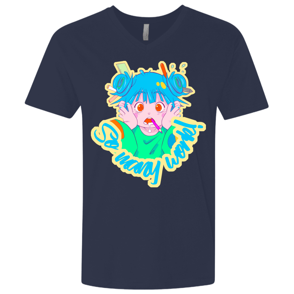 T-Shirts Midnight Navy / X-Small So many work! Men's Premium V-Neck
