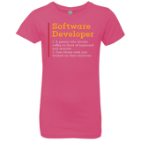 T-Shirts Hot Pink / YXS Software Developer Girls Premium T-Shirt