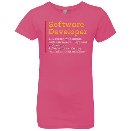 T-Shirts Hot Pink / YXS Software Developer Girls Premium T-Shirt