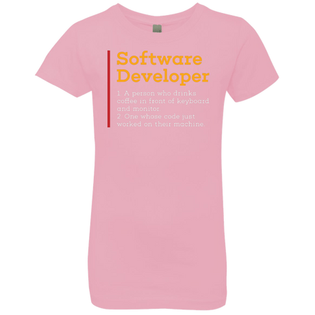 T-Shirts Light Pink / YXS Software Developer Girls Premium T-Shirt