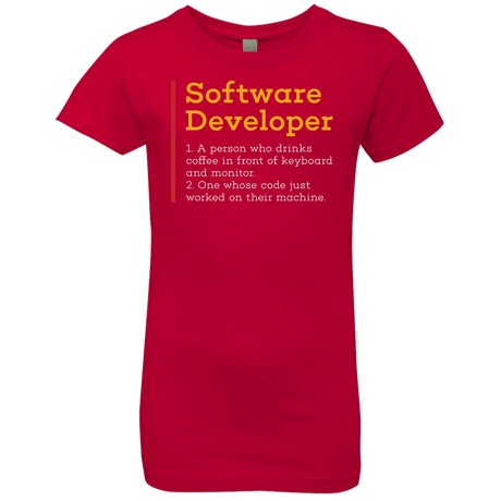 T-Shirts Red / YXS Software Developer Girls Premium T-Shirt