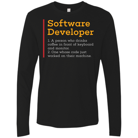 T-Shirts Black / Small Software Developer Men's Premium Long Sleeve