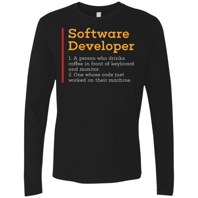 T-Shirts Black / Small Software Developer Men's Premium Long Sleeve