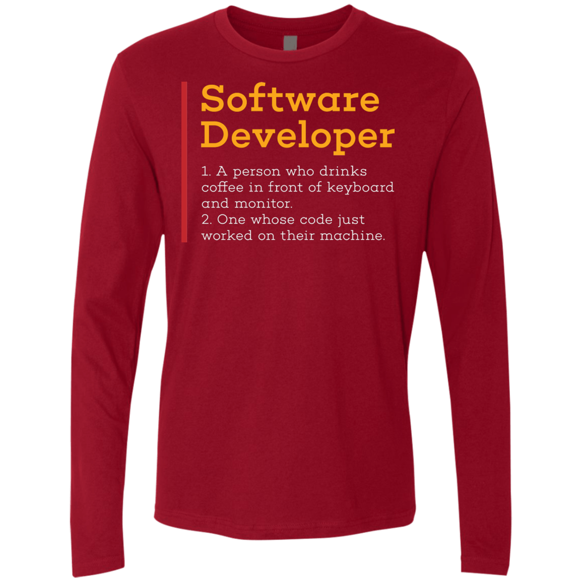 T-Shirts Cardinal / Small Software Developer Men's Premium Long Sleeve