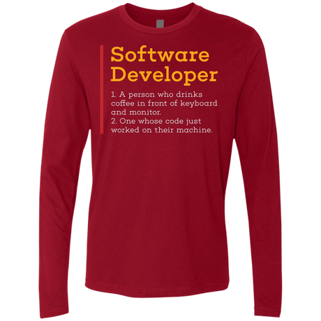 T-Shirts Cardinal / Small Software Developer Men's Premium Long Sleeve