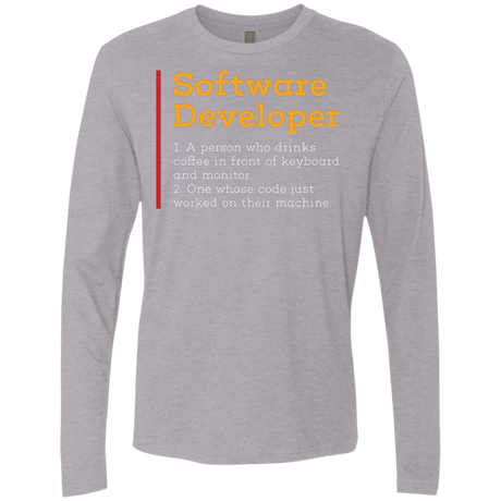 T-Shirts Heather Grey / Small Software Developer Men's Premium Long Sleeve