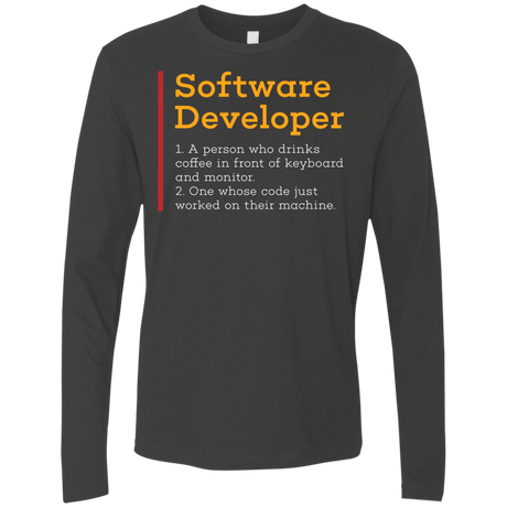 T-Shirts Heavy Metal / Small Software Developer Men's Premium Long Sleeve
