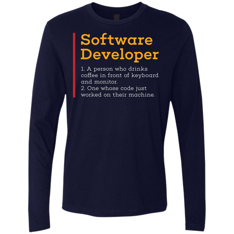 T-Shirts Midnight Navy / Small Software Developer Men's Premium Long Sleeve