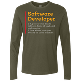 T-Shirts Military Green / Small Software Developer Men's Premium Long Sleeve